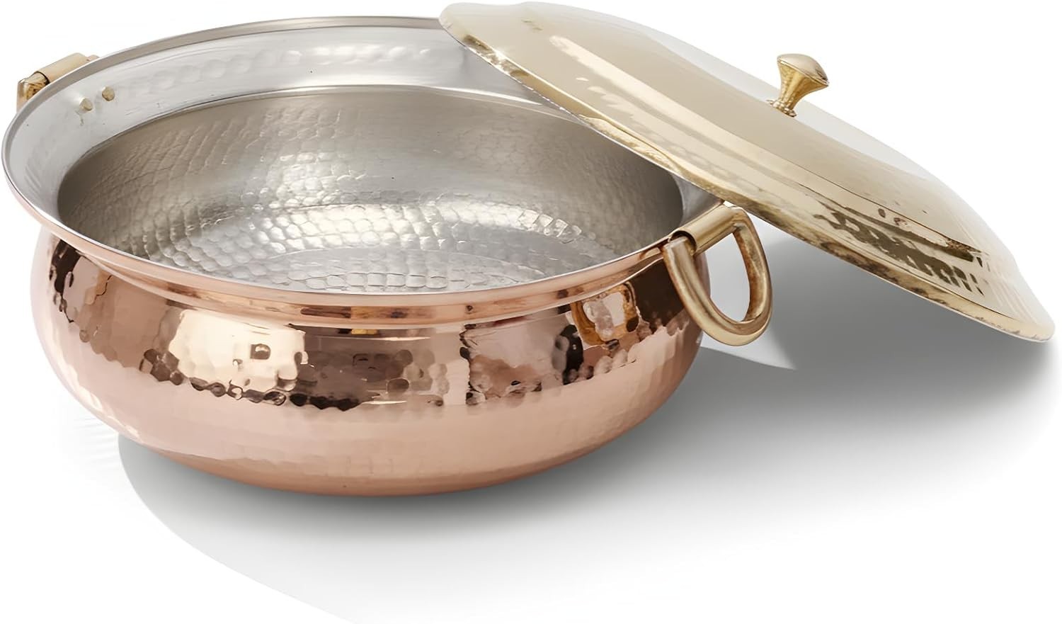 P•TAL 10.5 Qt 100% Pure Copper Braiser with Brass Lid