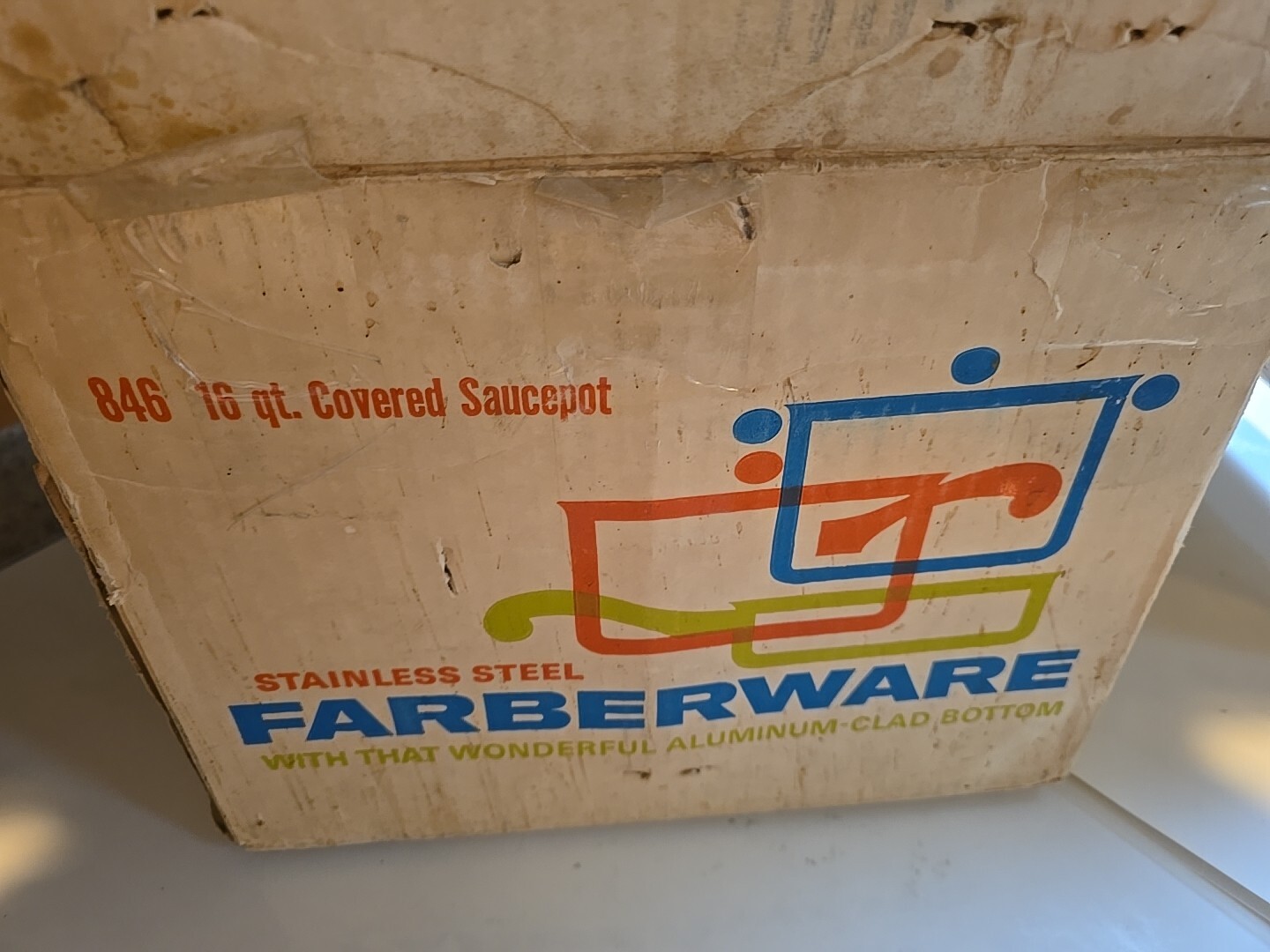Faberware 16qt Stock Pot Stainless Steel Aluminum Clad with Lid