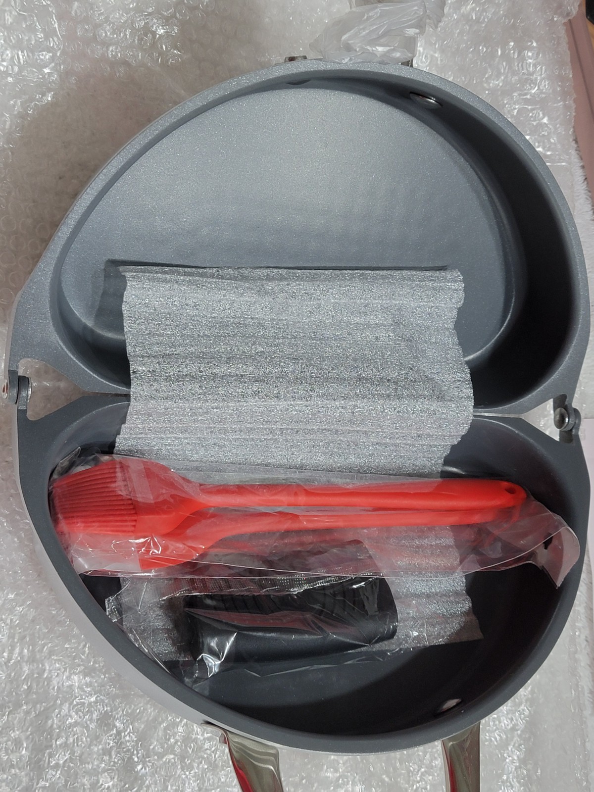 NEW Frittata Omelette Pan Non-Stick Aluminum Folding Compact Maker w/Spatula