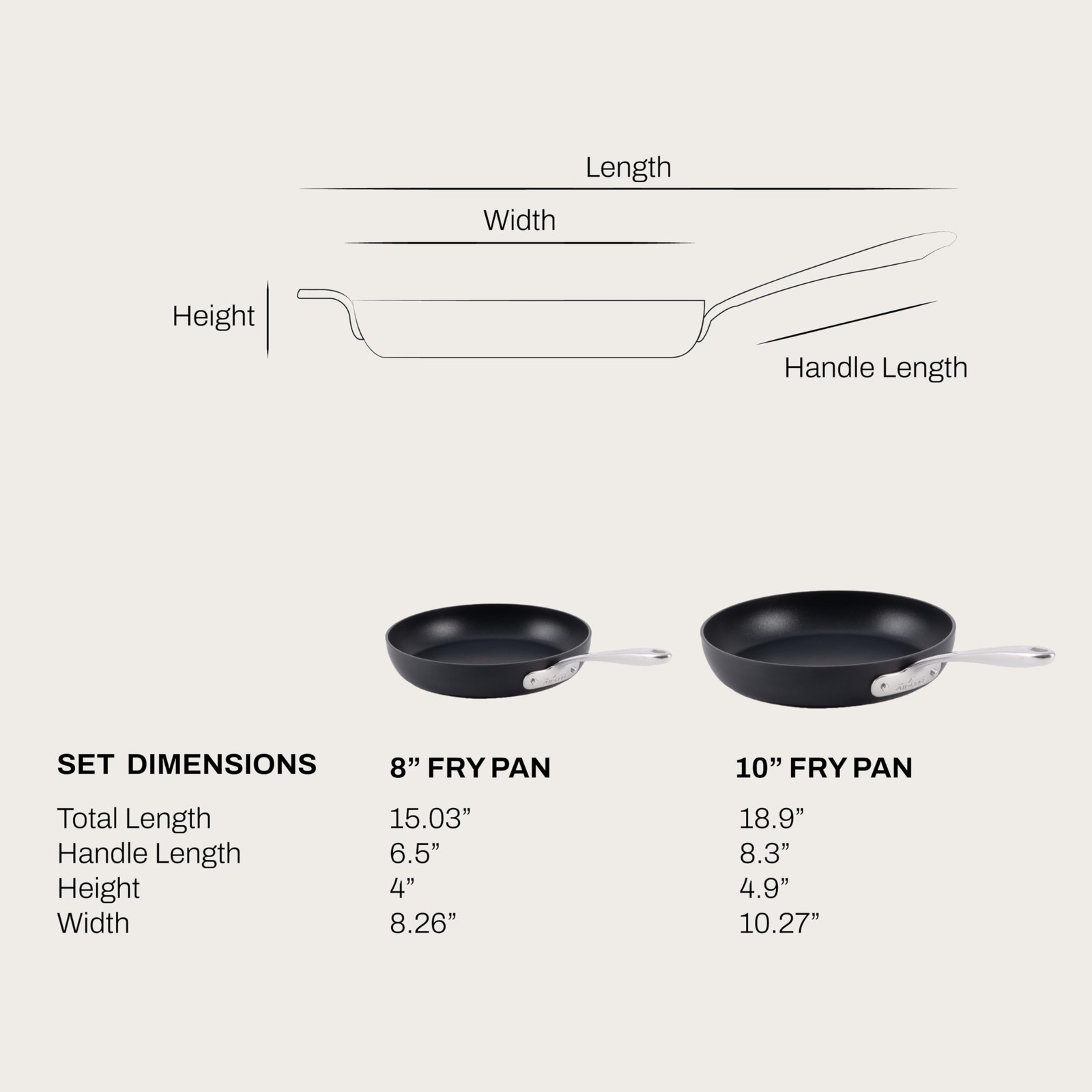 All-Clad HA1 Hard Anodized Non Stick Fry Pan Set 2 Piece, 2 Piece Set, Black