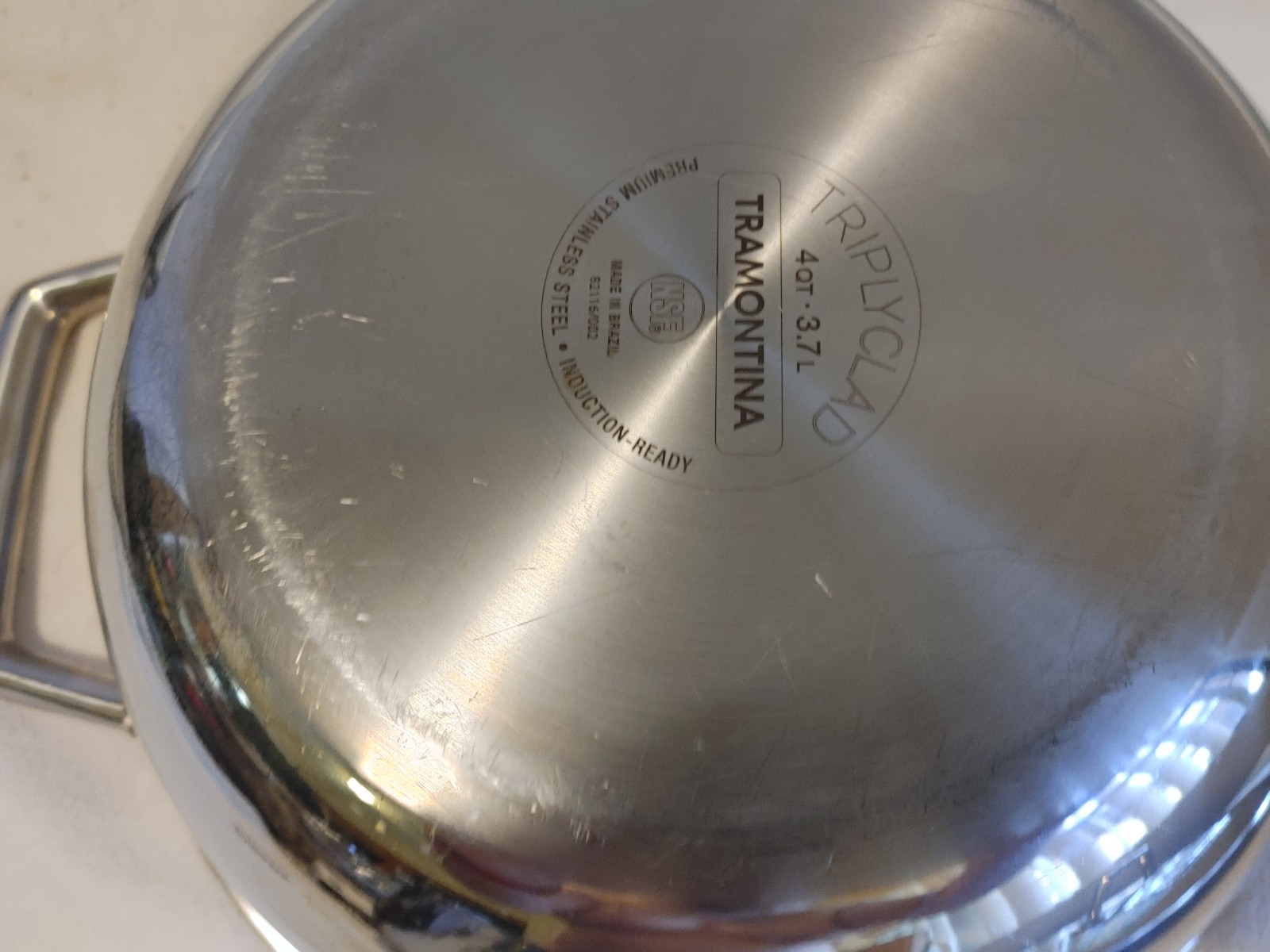 TRAMONTINA TRI PLY CLAD STAINLESS SAUCE PANS 2 QT NO LID & 4 QT SAUCIER W/ LID