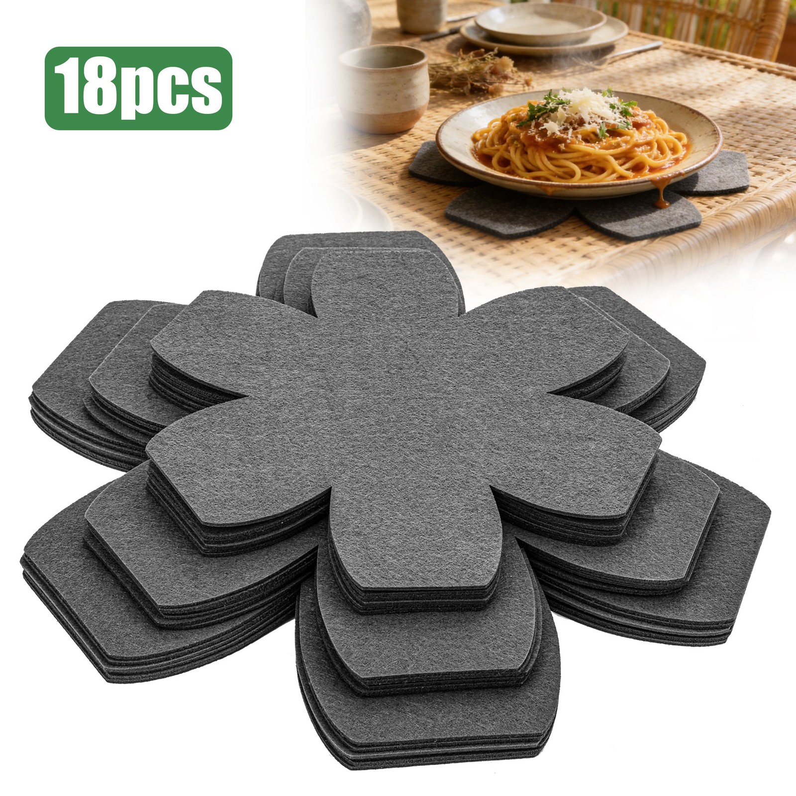 18PCS Hexagon Pot Pan Protectors Cookware Separators Heat Pads Non-Stick 3 Sizes