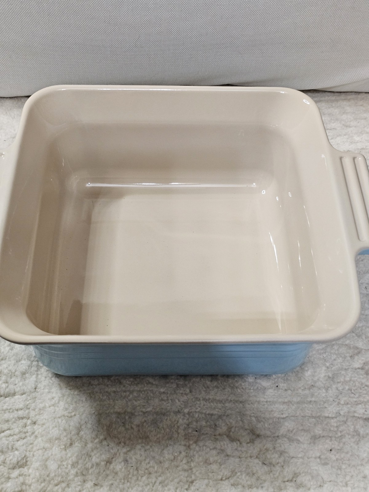 Le Creuset Stoneware 3-Quart Square Casserole with Lid, Light/Sky Blue