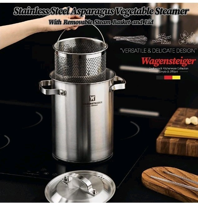 WAGENSTEIGER Premium Stainless Steel Asparagus Steamer Pot or Spaghetti Pasta St