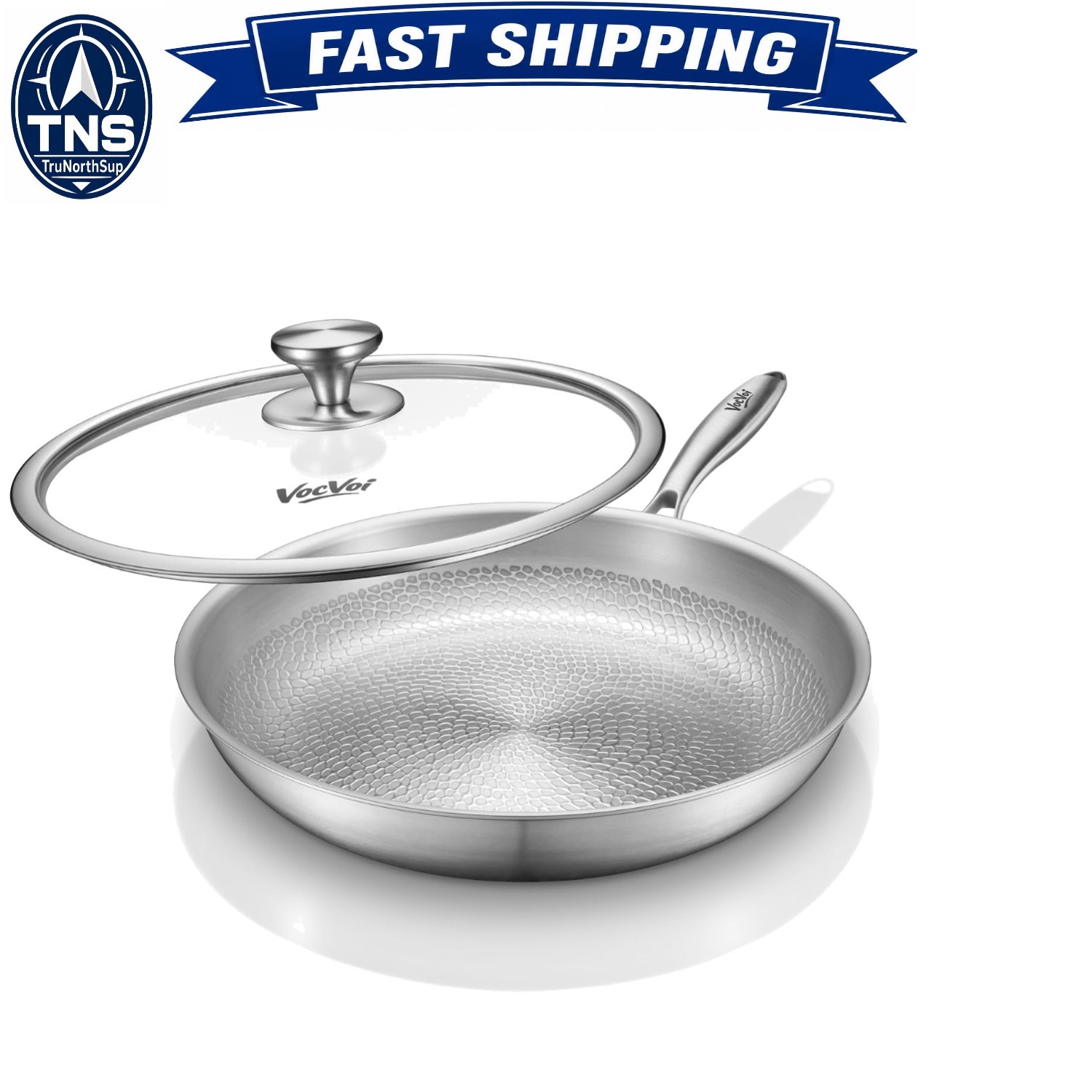 Titanium Pans for Cooking 12 Inch No Coating Hammered Titanium Frying Pan wit…