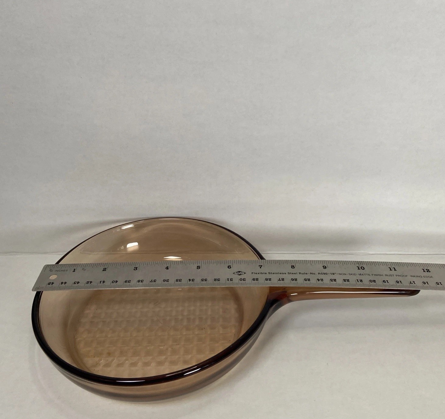 Corning Visions Glass Waffle Bottom 7” Frying Pan Skillet Amber Kitchen Cookware
