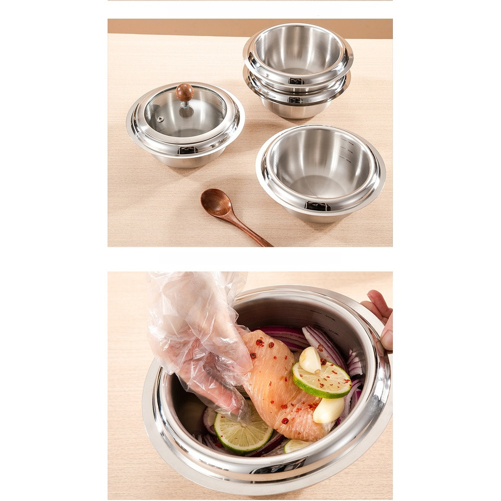 For Induction Use 304 Stainless Steel Mixing Pot for Korean Bibimbap and Salads