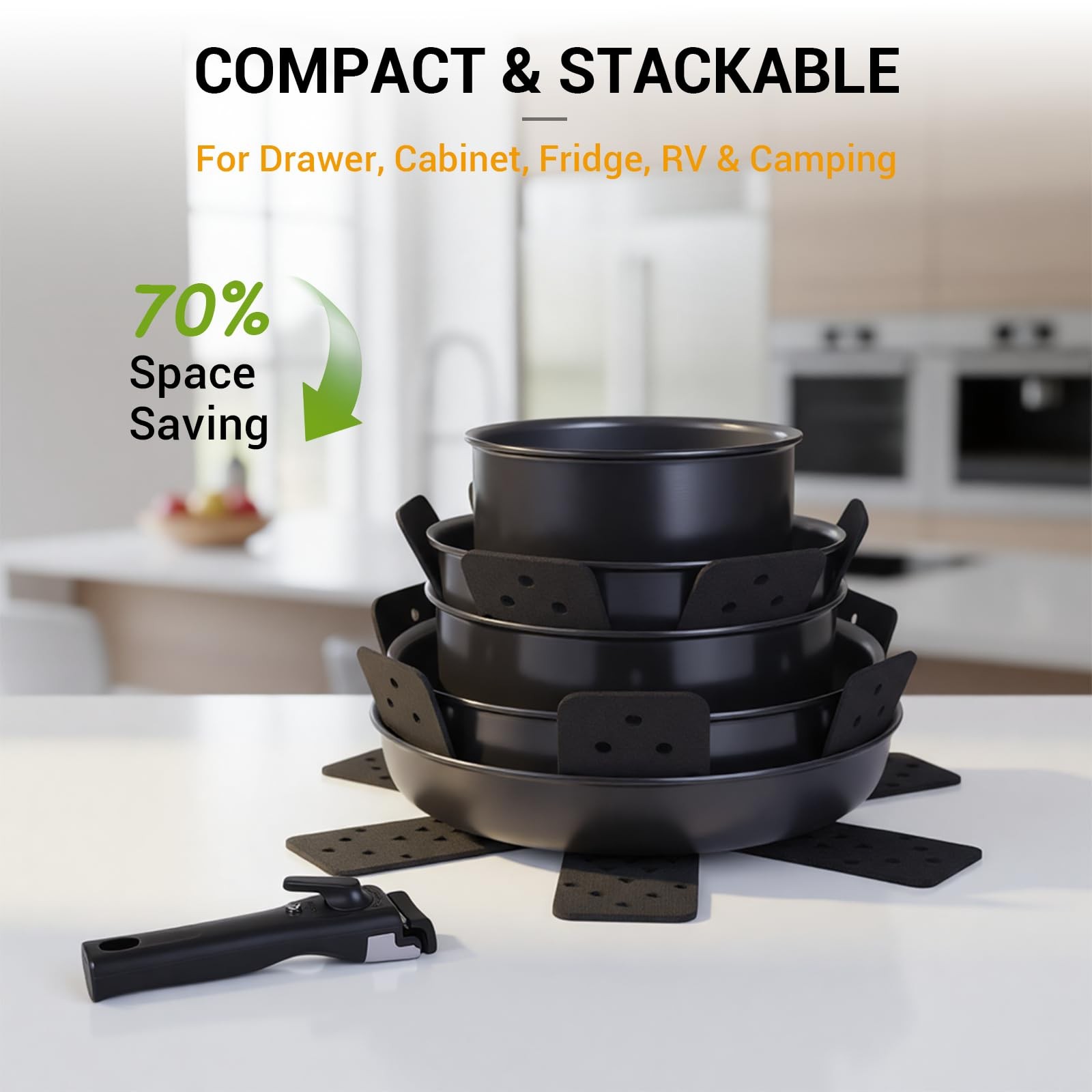 Ammeloo 18 Pcs Pots and Pans Set Non Stick, Induction Ceramic Cookware Set with
