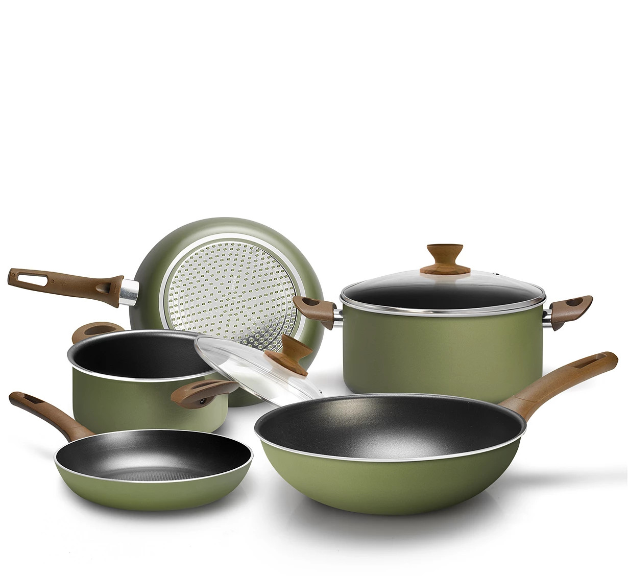 Lumenflon by Sedona ECO Aluminum 7-Pc. Nonstick Cookware Set Made in Italy Green