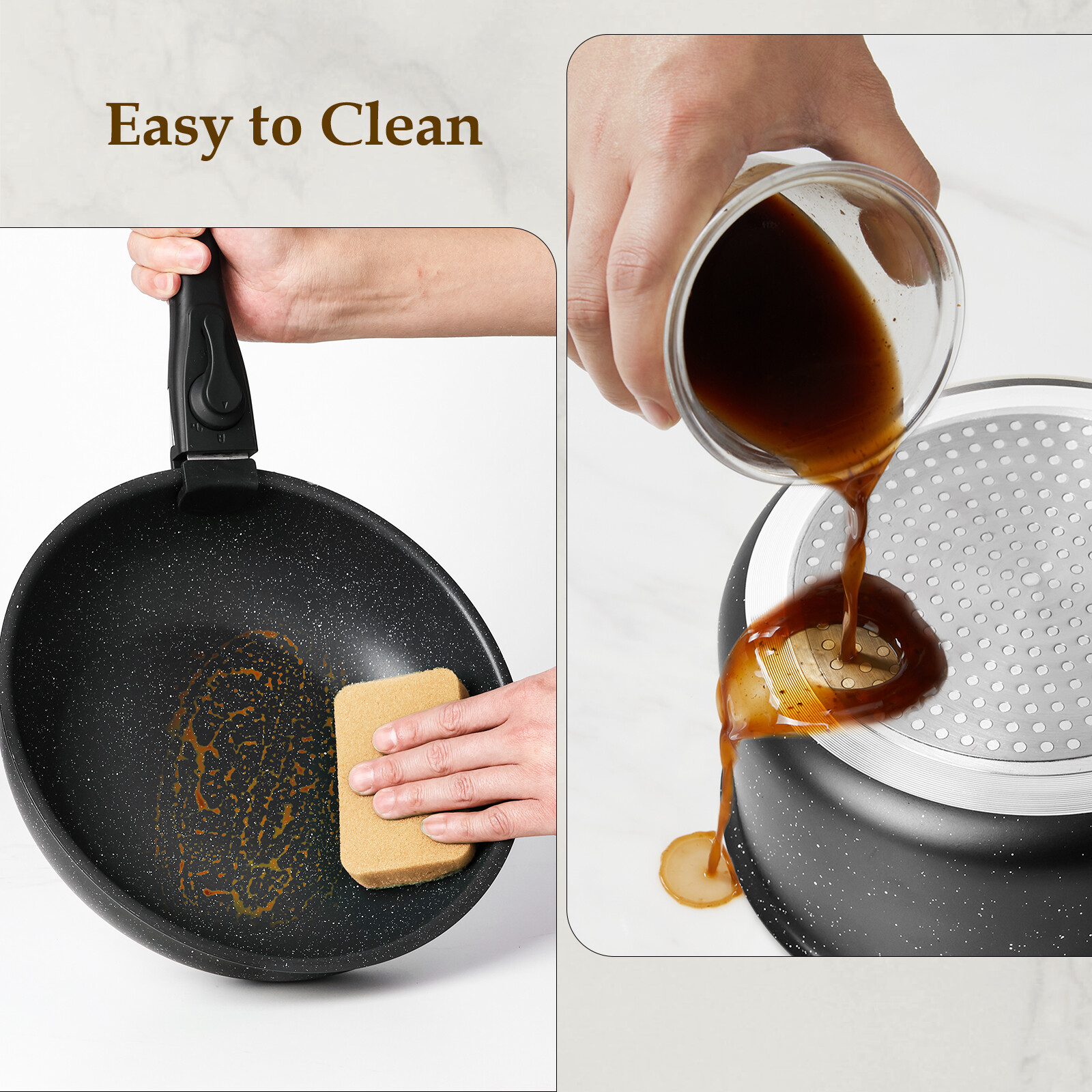 12pcs Non-Stick Cookware Set with Spatula & Detachable Handle, Pots and Pans Set