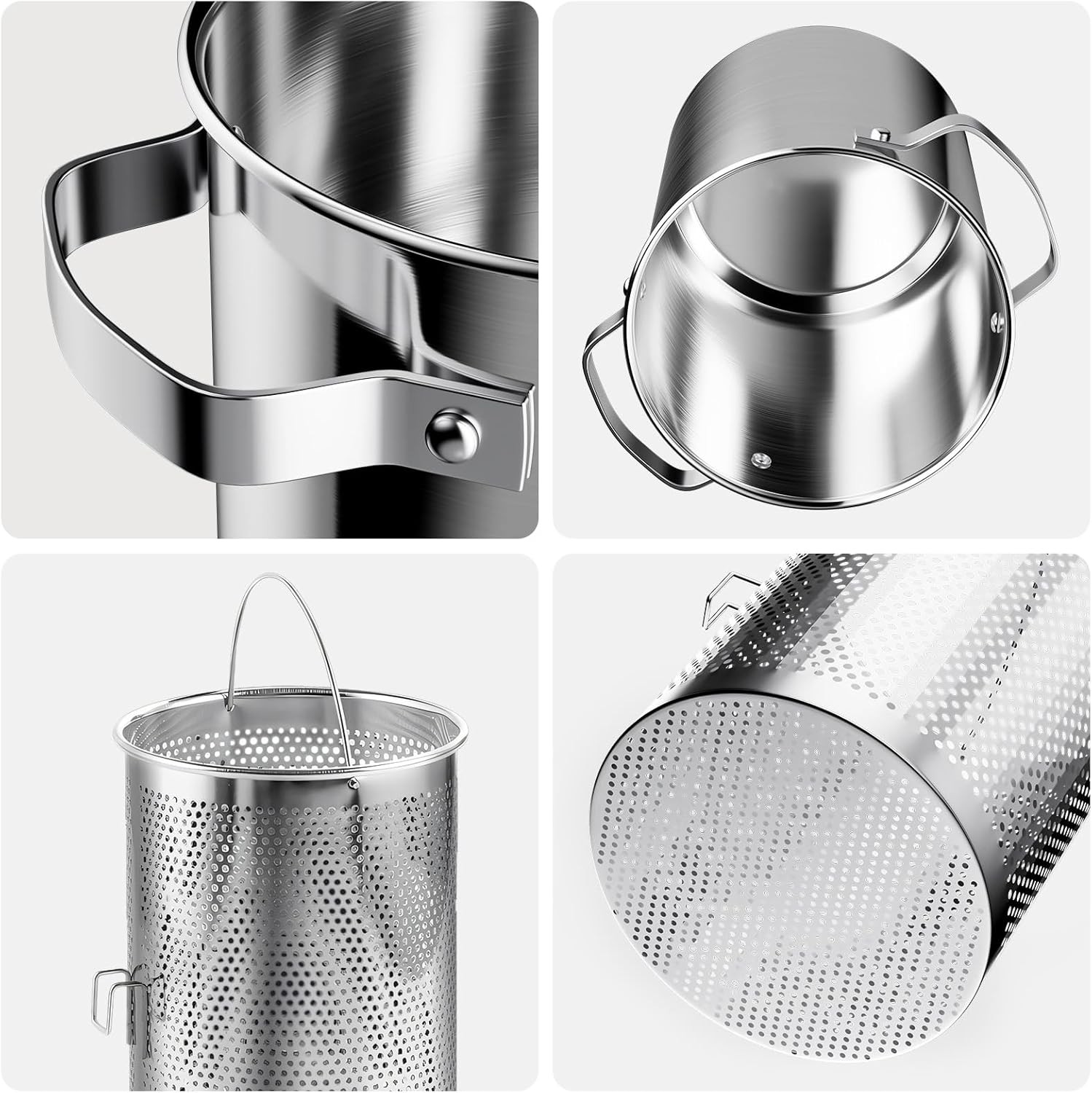 Asparagus Pot, Stainless Steel Asparagus Steamer 4.3L/1.14Gal 3-Ply Base