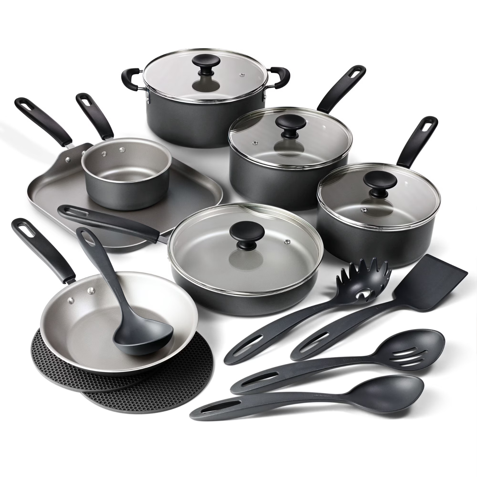 Best Seller!! Tramontina Primaware 18-Piece Nonstick Cookware Set, Asphalt