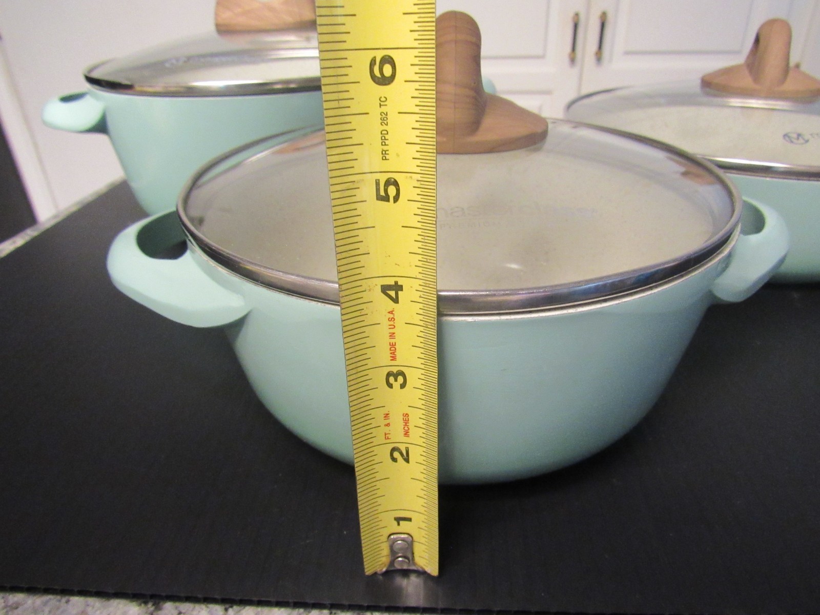 Lot of 3 Masterclass Premium Cookware Pots – Pans with Lids