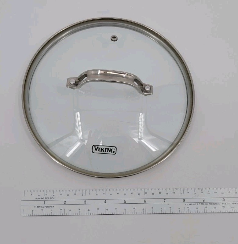 Viking Glass Lid 8.5″ Replacement Metal Edges And Handle