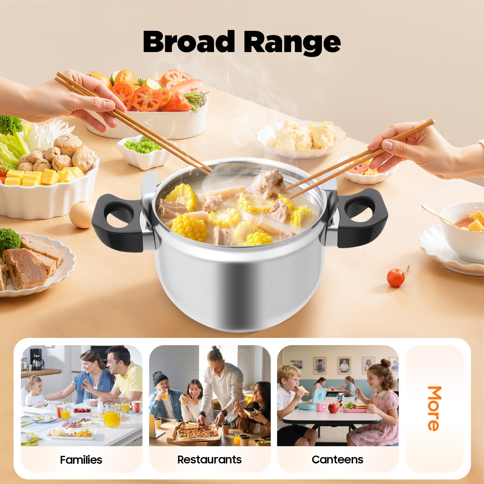 7.4 Qt 201 Stainless Steel Multi-cooker For Family & Commercial Kitchens