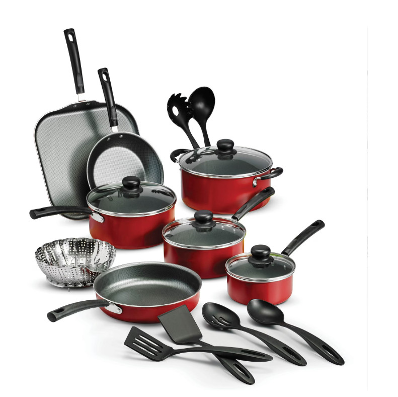 Tramontina Primaware 18 Piece Non-stick Cookware Set, Red