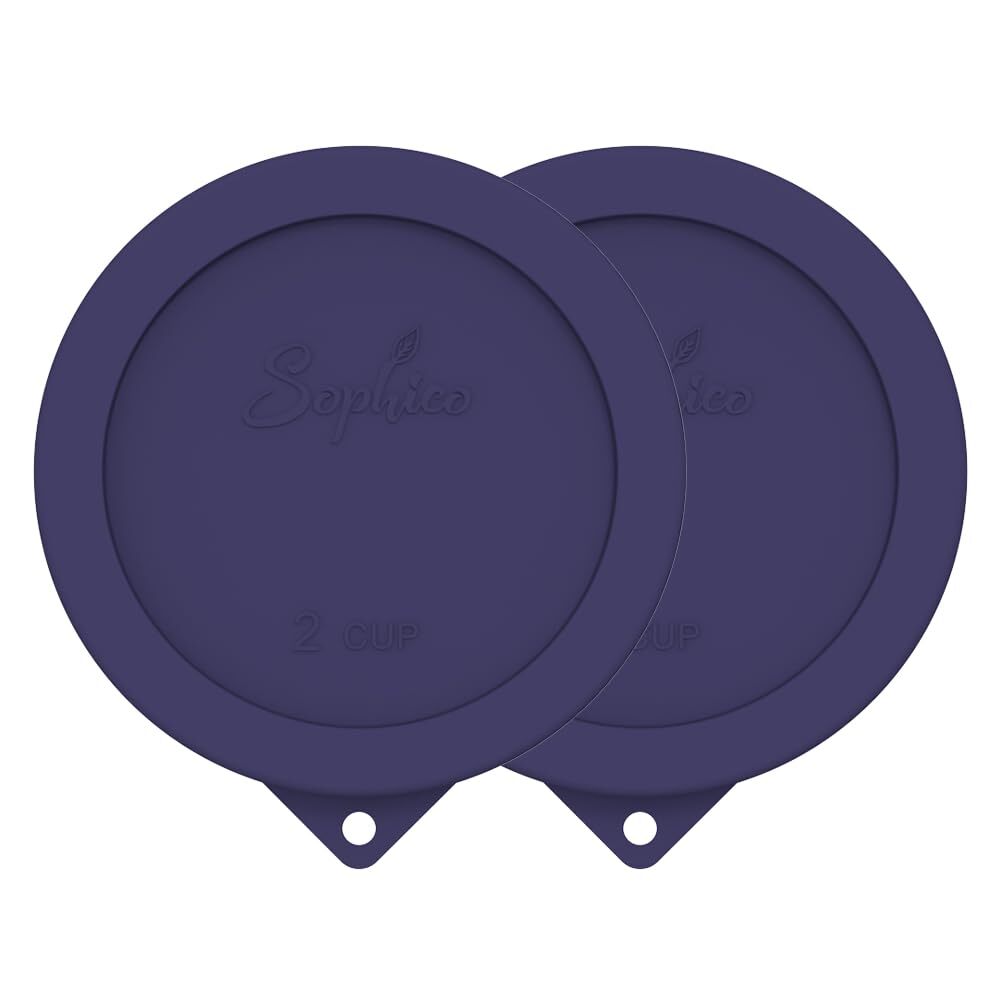 2 Cup Round Silicone Storage Cover Lids Replacement for Anchor Hocking and Pyrex