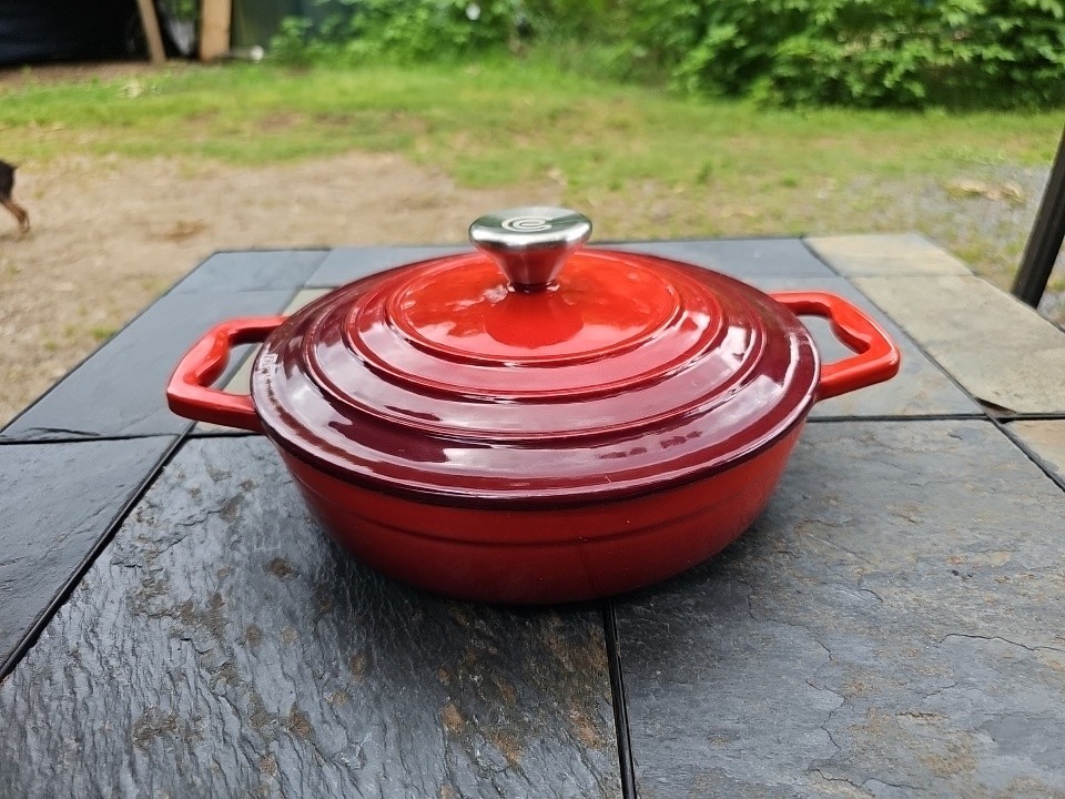 Cook Essentials Cast Iron Enamel Braiser Dutch Oven 9″ × 2.5″ deep NEW