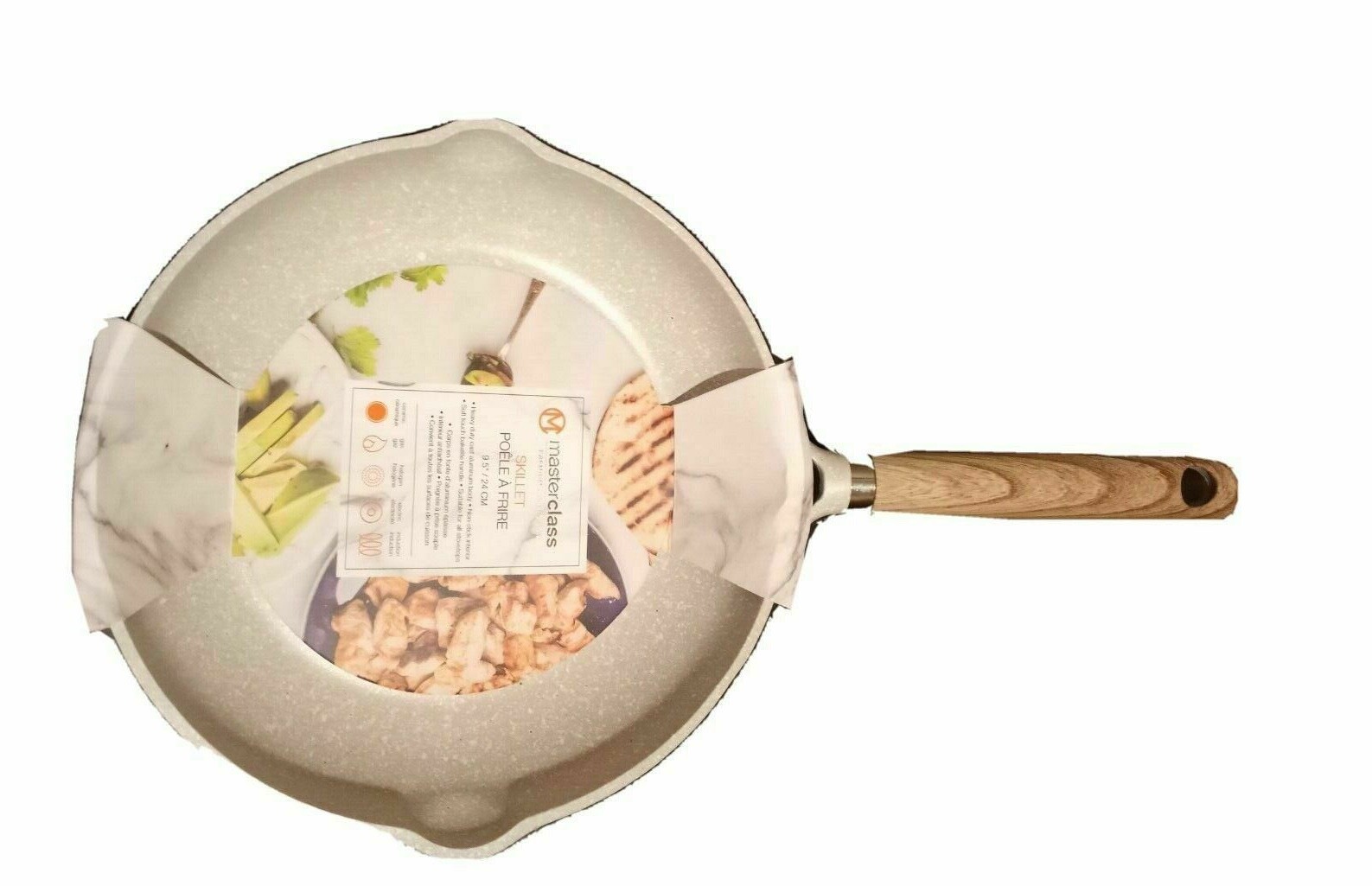 NEW! Masterclass 9.5″ Skillet Pan Tan Beige Speckled Premium Cookware