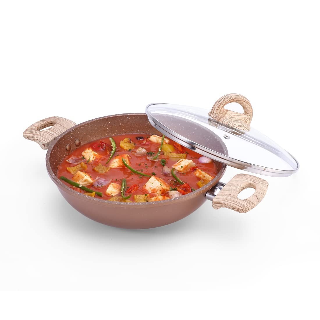 Die-cast Kadhai with lid 5 Layer Healthy Duramax Non-Stick Coating 2.5 L 24 cm