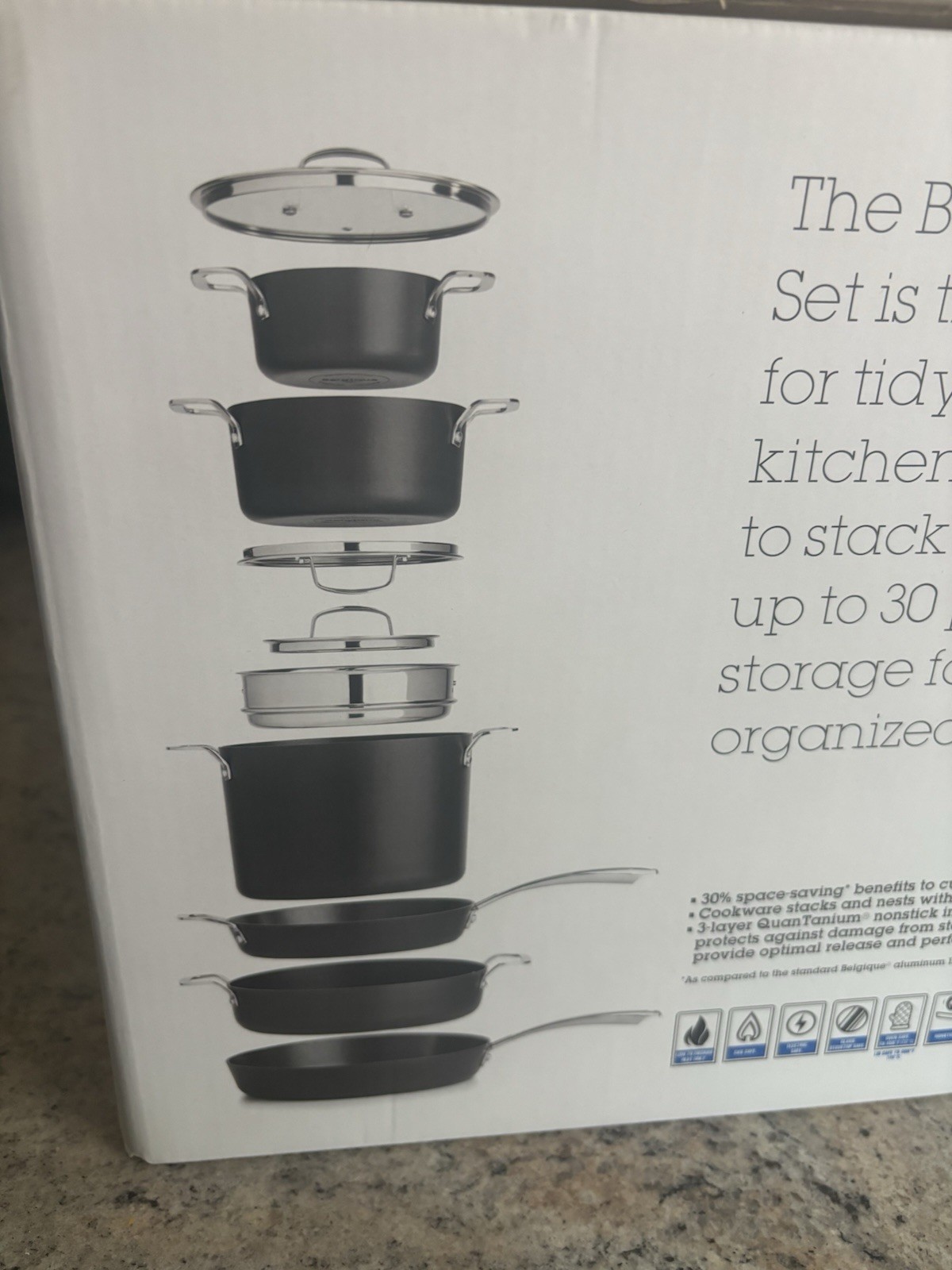 Belgique 10 Pc. Nonstick Hard Anodized Cookware Stackable Pots and Pans