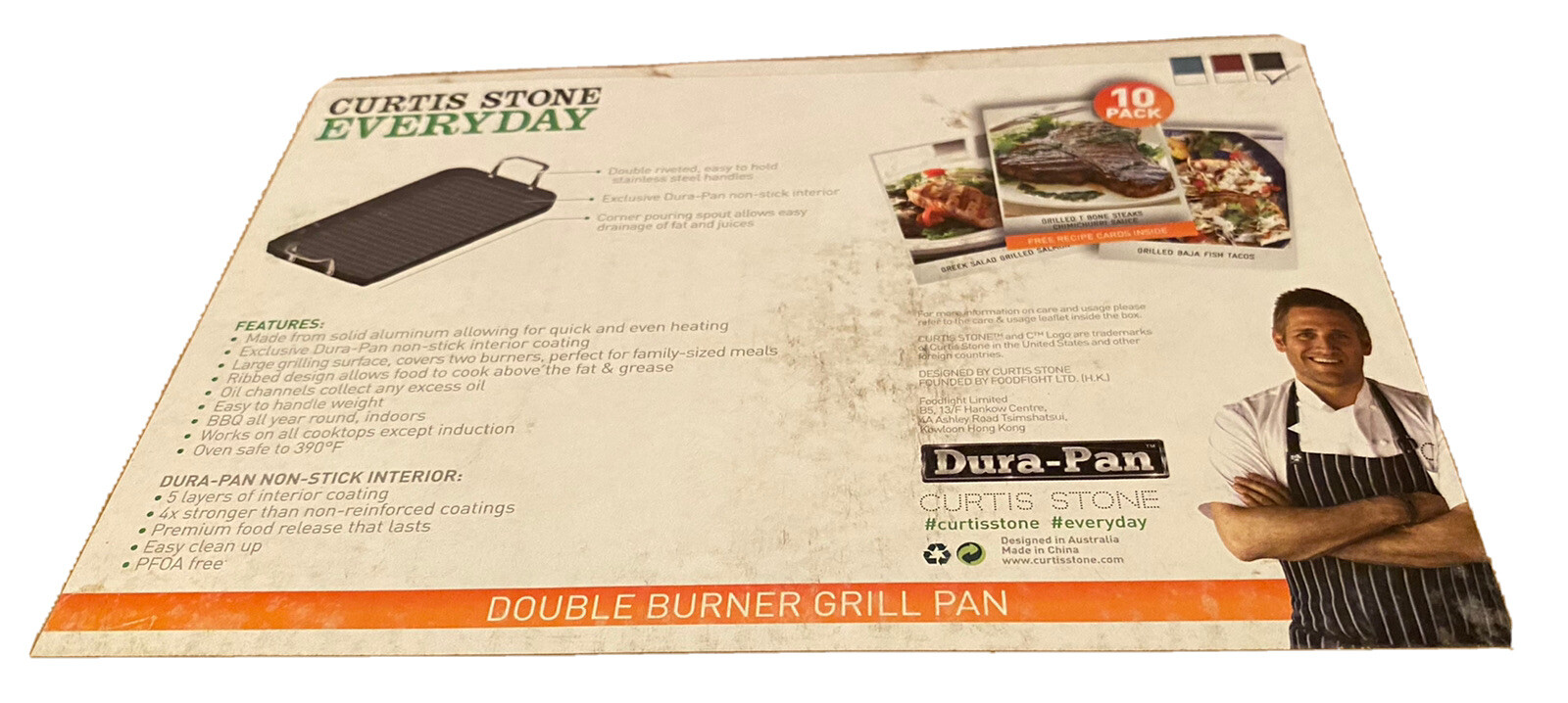 New Curtis Stone Dura-Pan Nonstick Square Grill and Griddle Pan