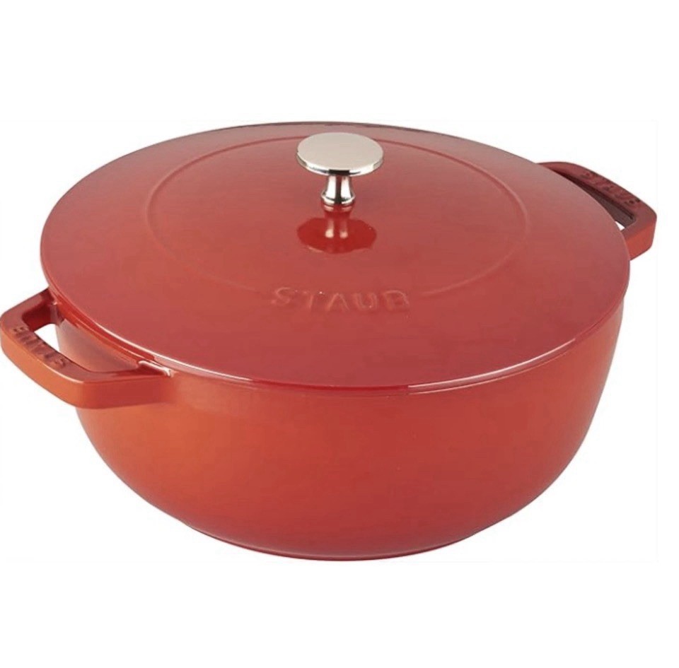 Staub Cast Iron Dutch Oven, 3.75Qt, serves 3-4, Made in France, Cherry