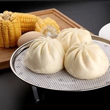 Round Steamer Rack 1pcs with Silicone Liners, Stainless Steel Food Steamer