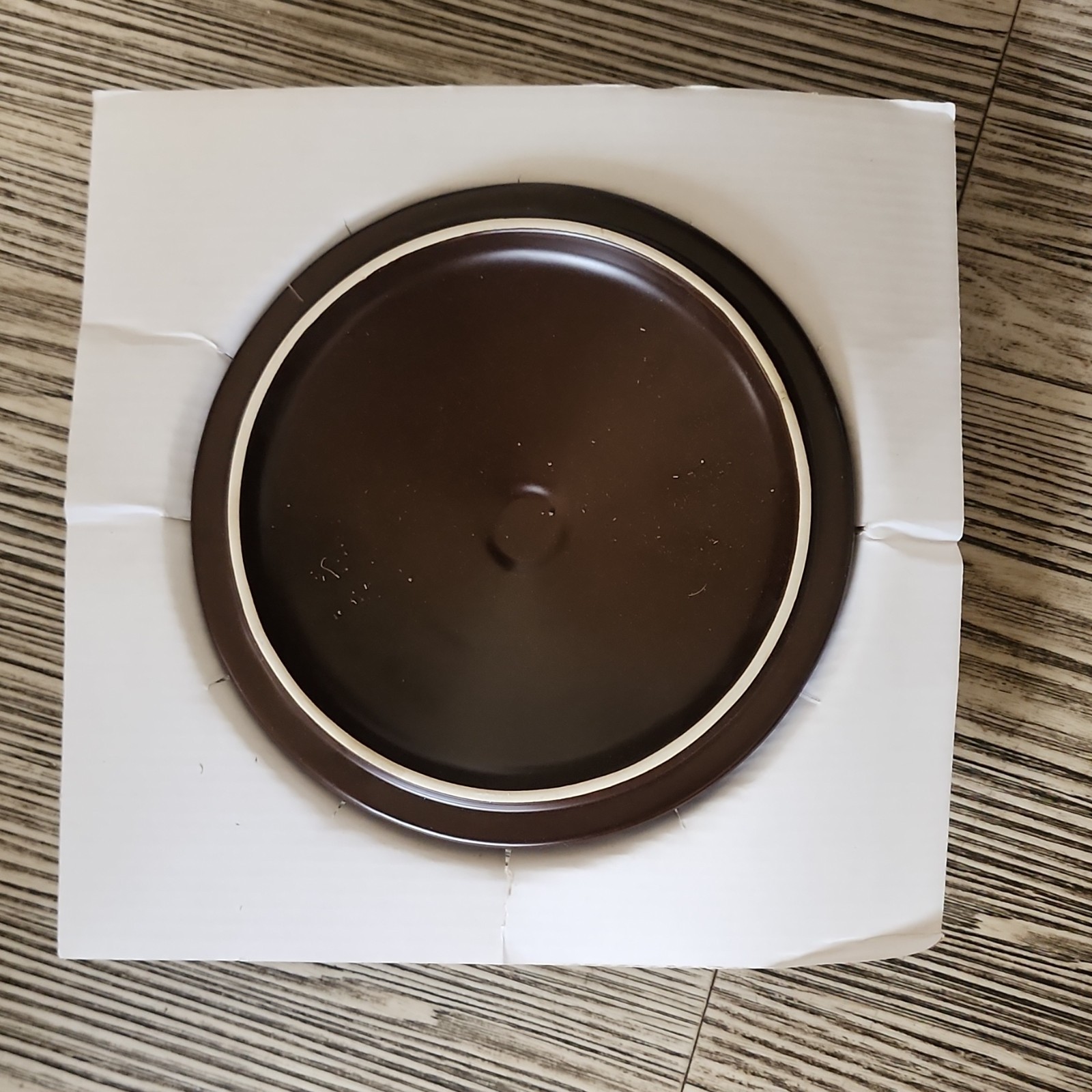 PARINI Ceramic Round Brown White Casserole Pan/Pot With Lid Kitchen Cookware