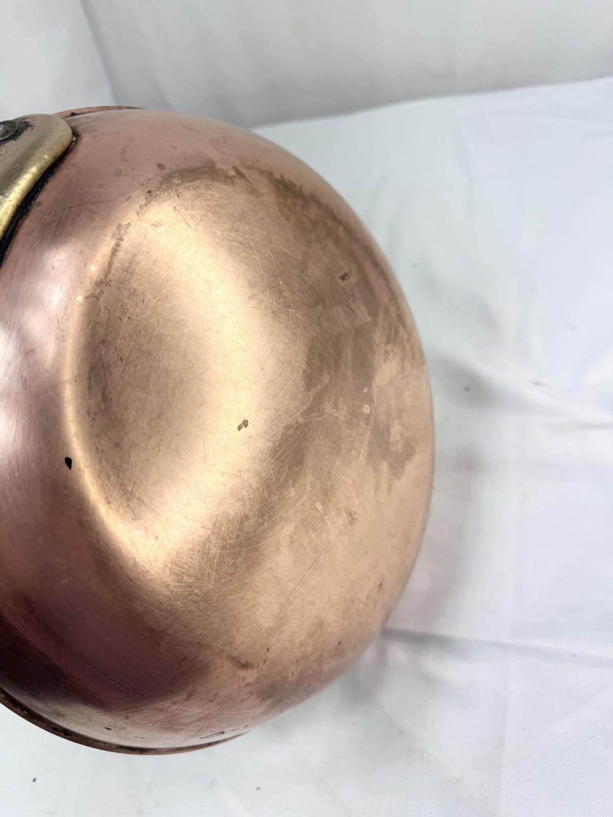 Vtg Cop R Chef 10.5″ Copper Frying Pan Skillet SS Brass USA 2″ high FreShip Read
