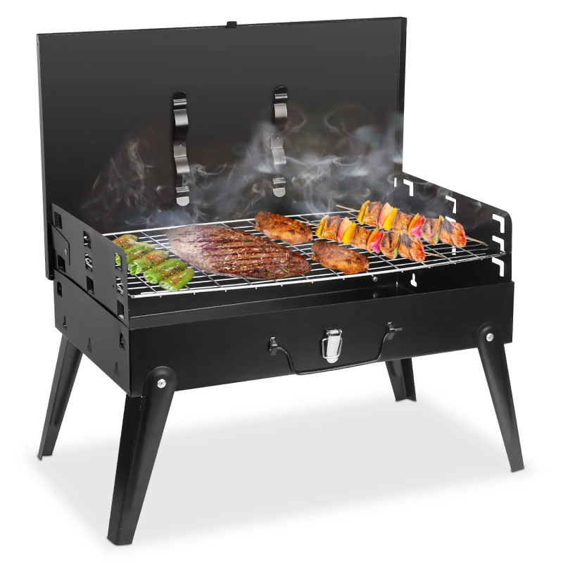 Portable Charcoal BBQ Grill – Foldable Mini Barbecue Smoker for Camping, Outdoor