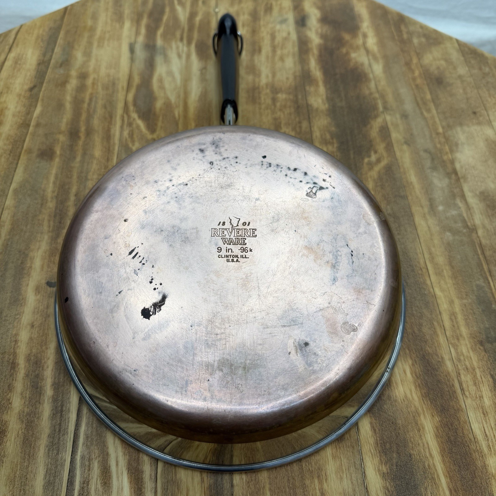 Revere Ware 1801 9 Piece Set Copper Bottom Stainless Steel