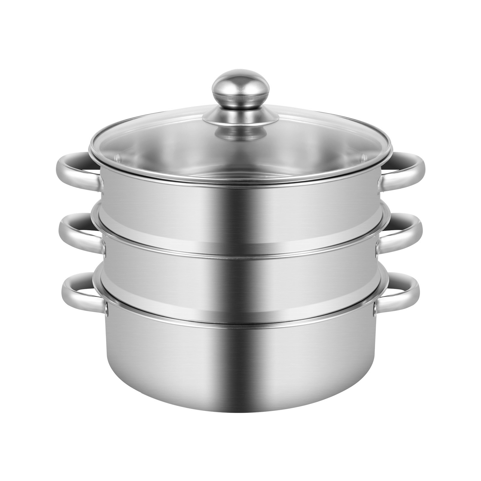 5 Tier Stainless Steel Steamer Cooker Steam Pot Kitchen Food Cooking + Glass lid