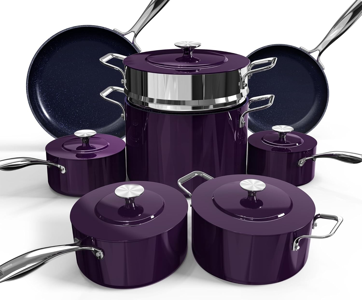 Nuwave Lux 13pc Forged Lightweight Cookware Set PFAS Free, Healthy G10 Duralon C