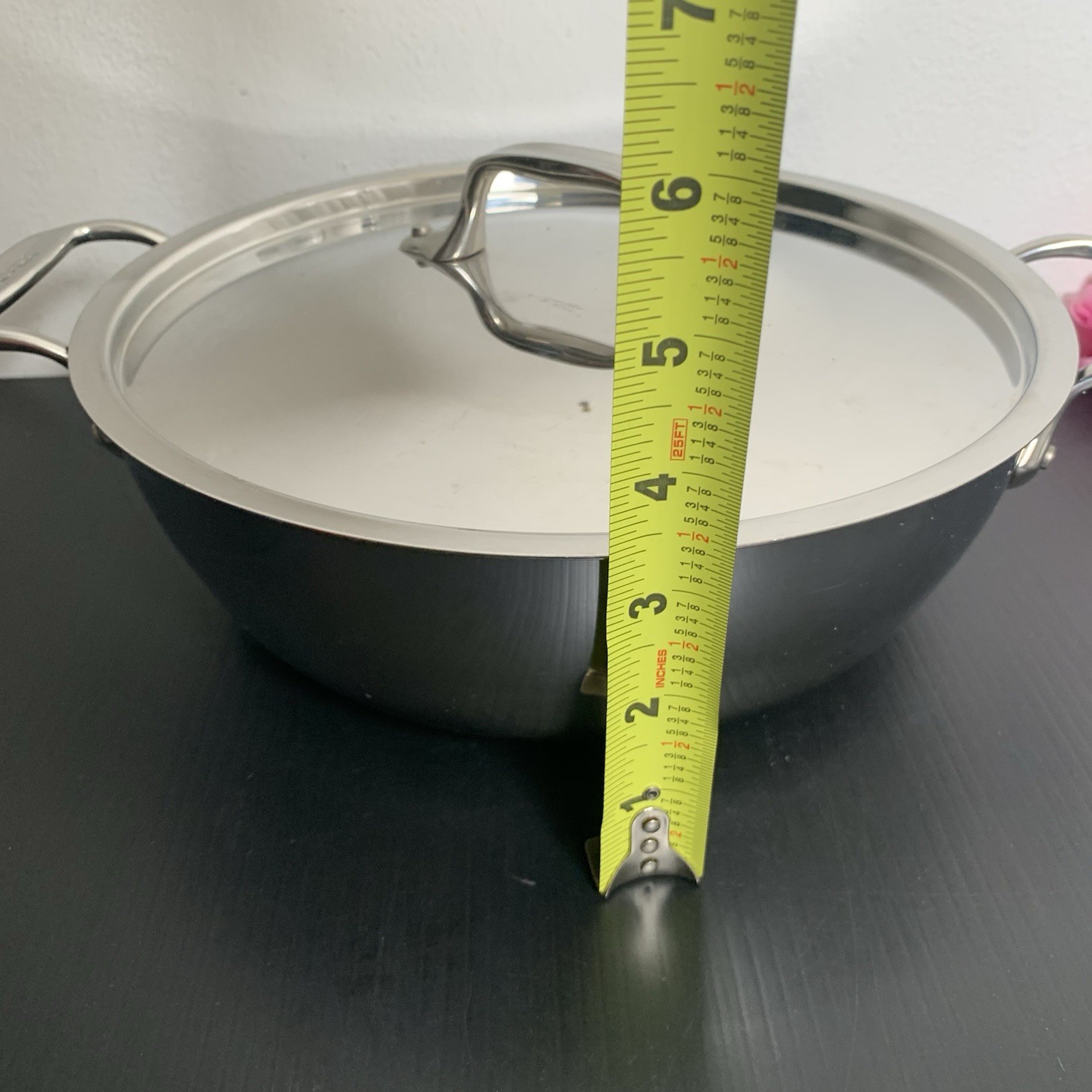 All-Clad – D3 Stainless Steel Fry Pan with Lid – Double Handle