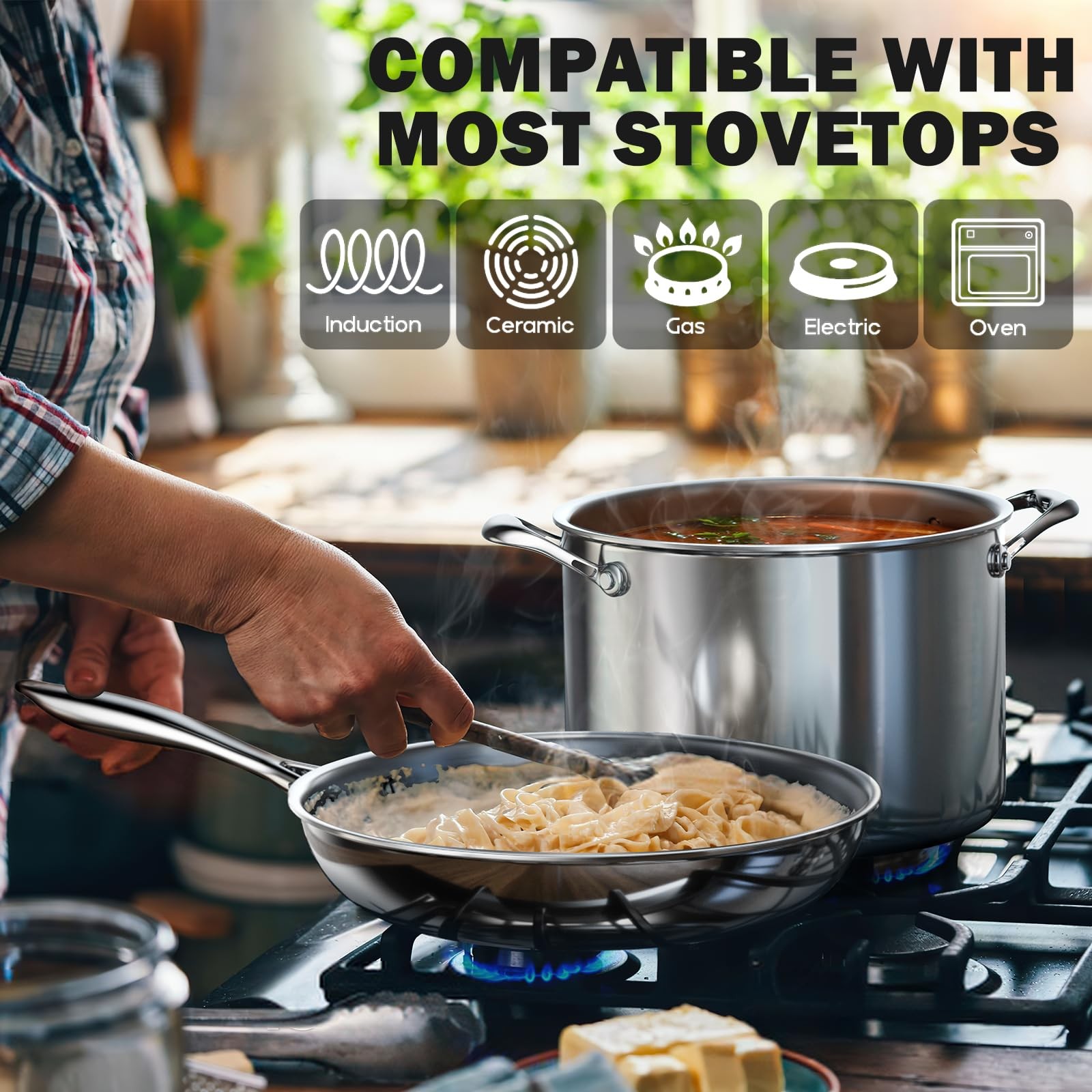 Cooks Standard Multi-Ply Clad 8 Quart Stock Pot Stainless Steel Soup Pot