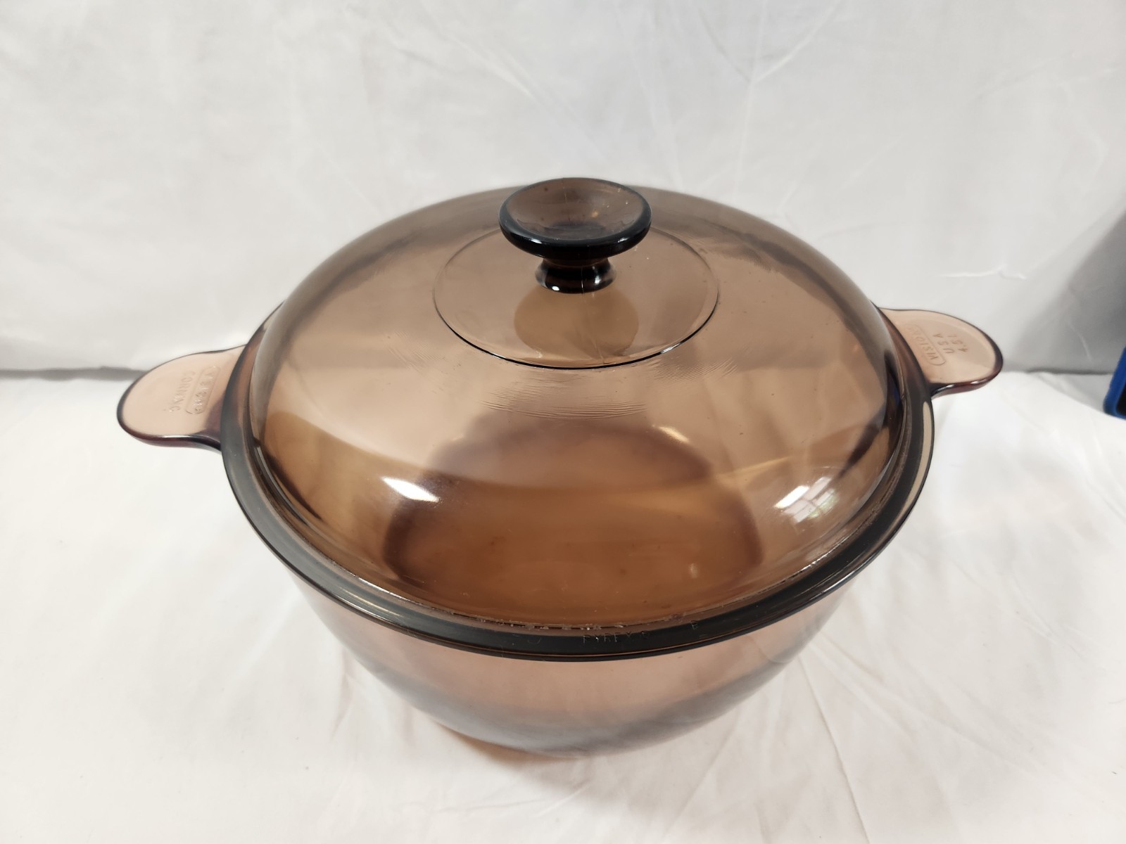 Vintage Corning Ware Visions 4.5L Dutch Oven Stock Pot Glass Lid 5 quarts USA_CC
