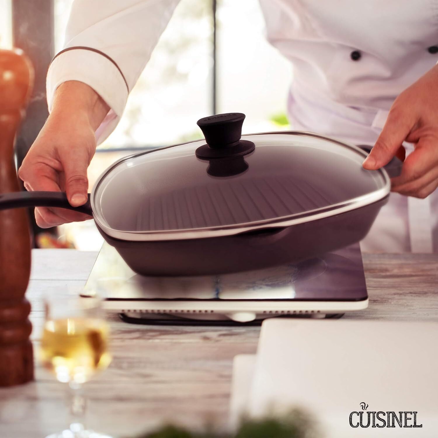 Cast Iron Square Grill Pan For Grilling, Frying, Stir-Frying