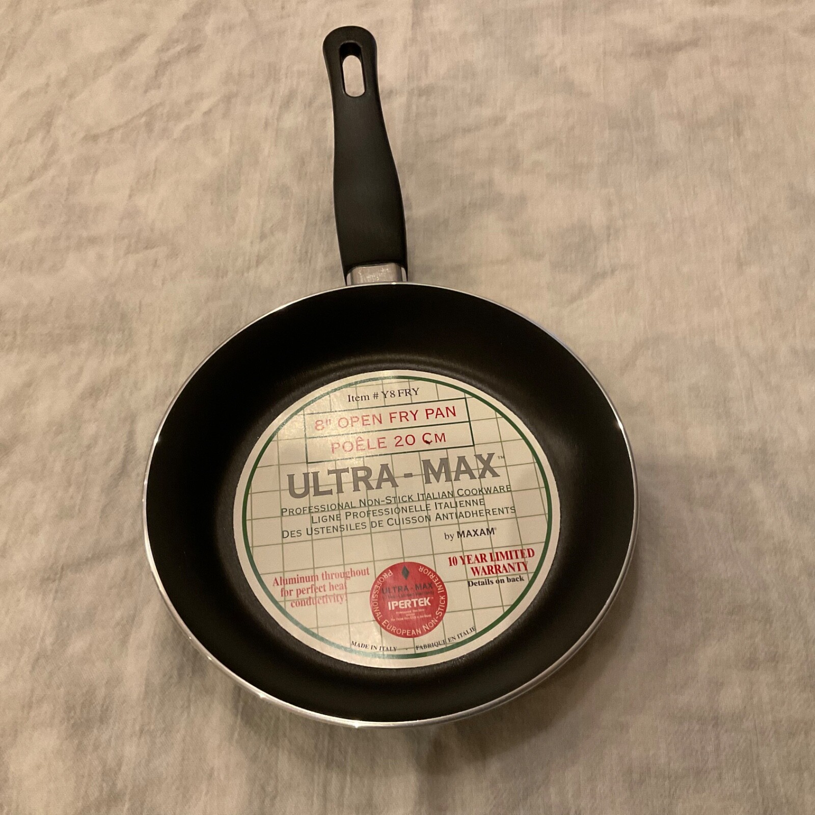 Vintage Maxam Ultra-Max 8″ Aluminum Non-Stick Open Fry Pan NEW Made in Italy