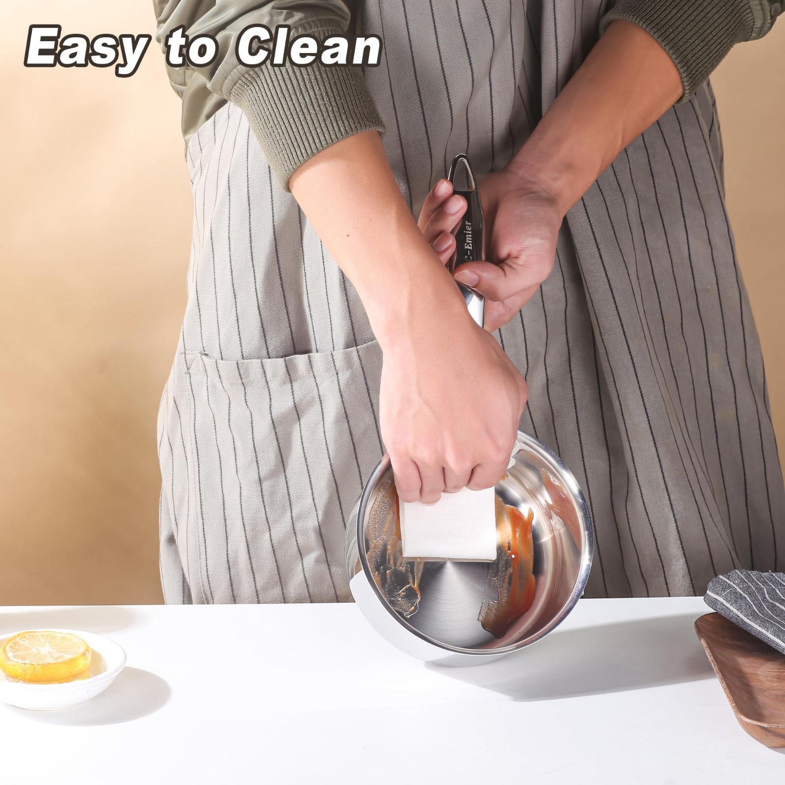 1-Quart Tri-Ply Stainless Steel Saucepan with Lid, Stay-Cool Handle, All Cooktop