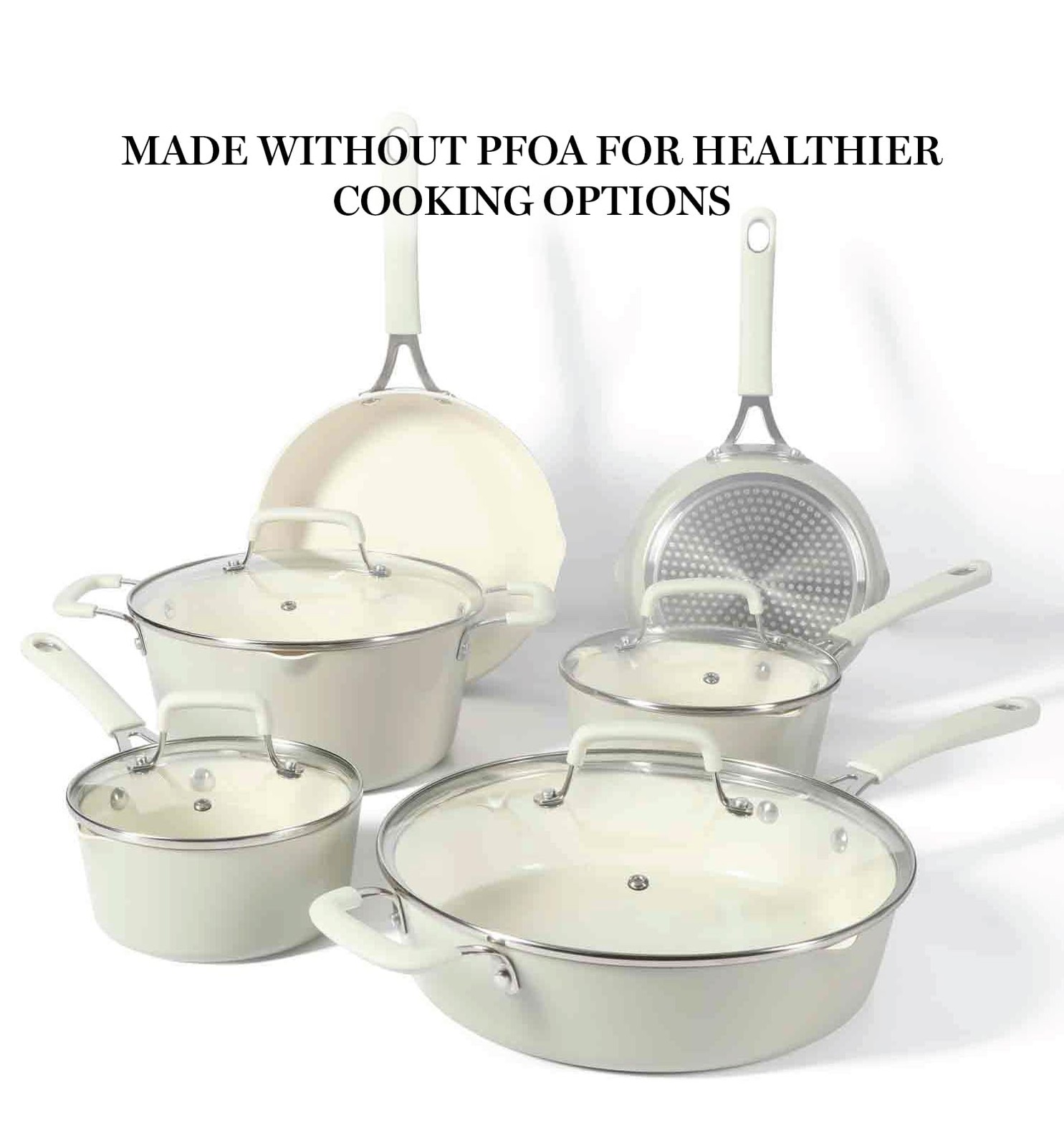 Martha Stewart Heathland Premium Nonstick Pfa Ceramic – Linen White 141567.10