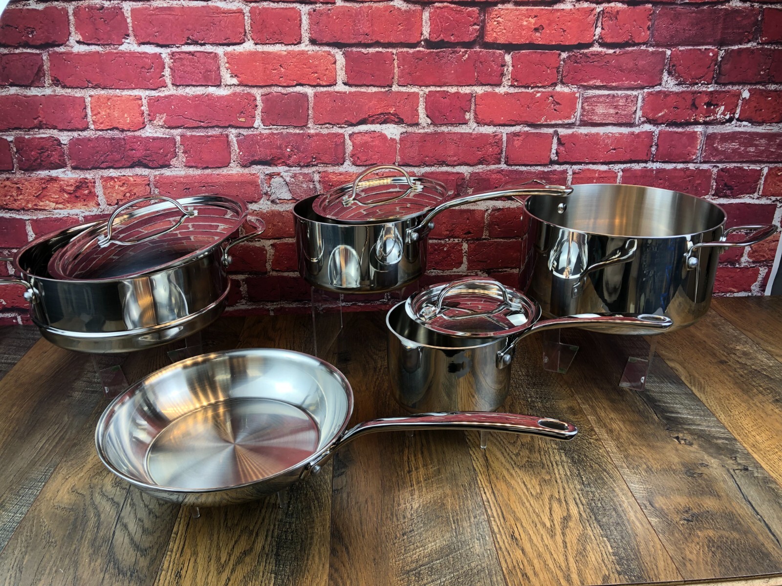 BRAND-NEW J.A. HENCKELS CLASSIC CLAD 8 PCs STAINLESS STEEL COOKWARE SET
