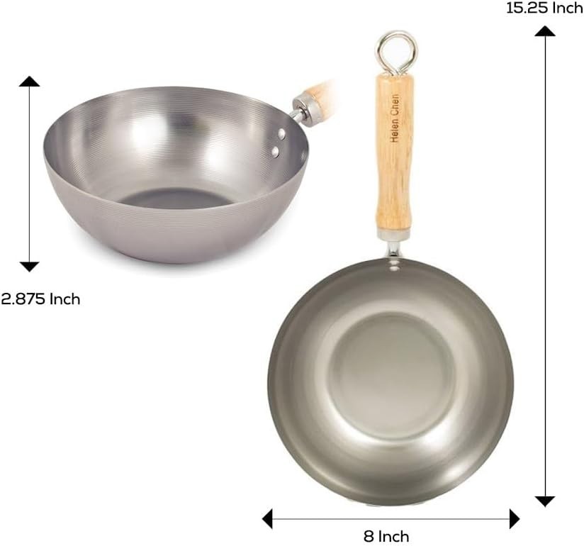 Helen’s Asian Kitchen 8-Inch Wok – Durable Carbon Steel for Perfect Stir Fry
