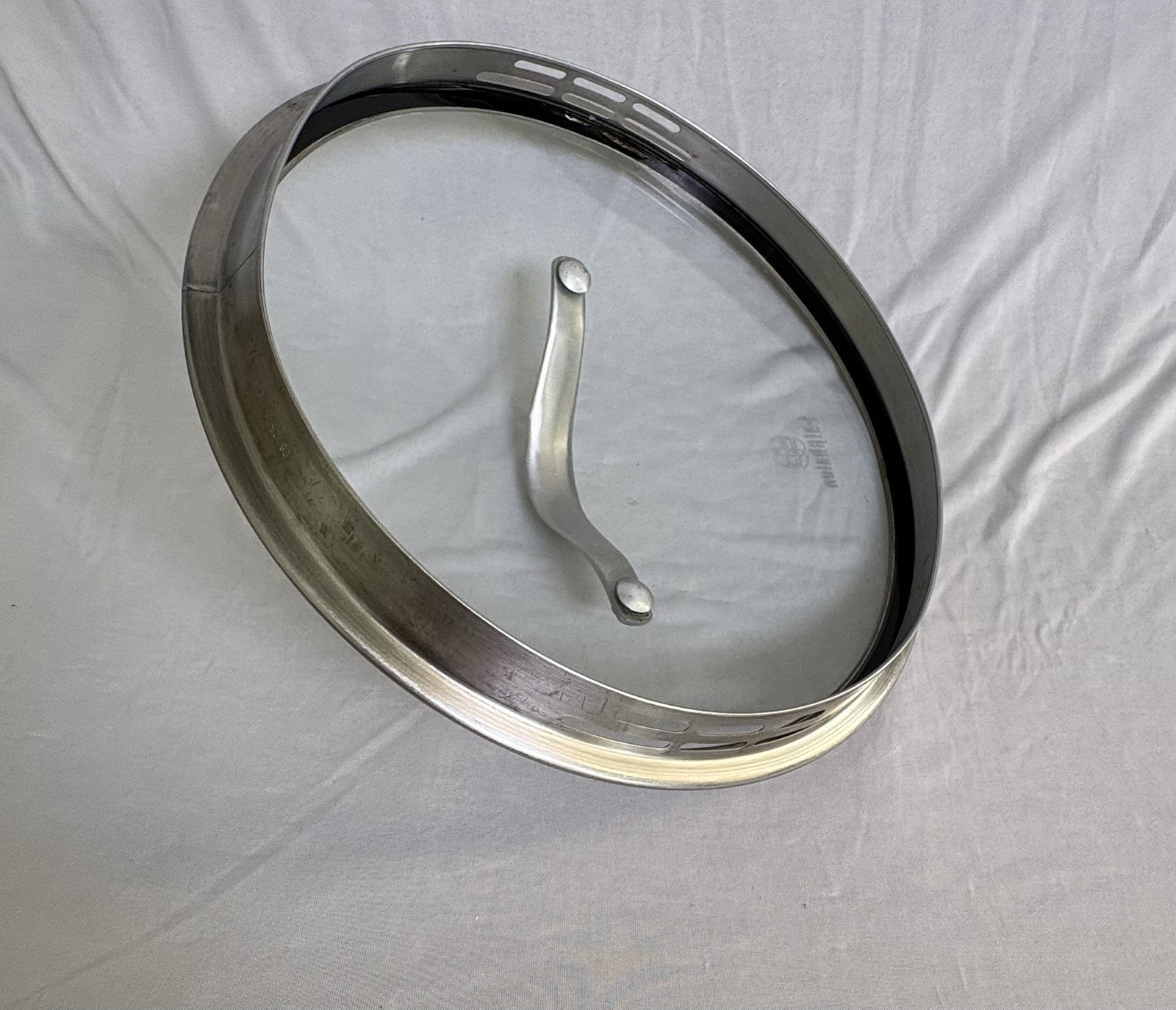 Calphalon Straining Lid 8.5 Inches Strain and Pour Stainless Steel and Glass