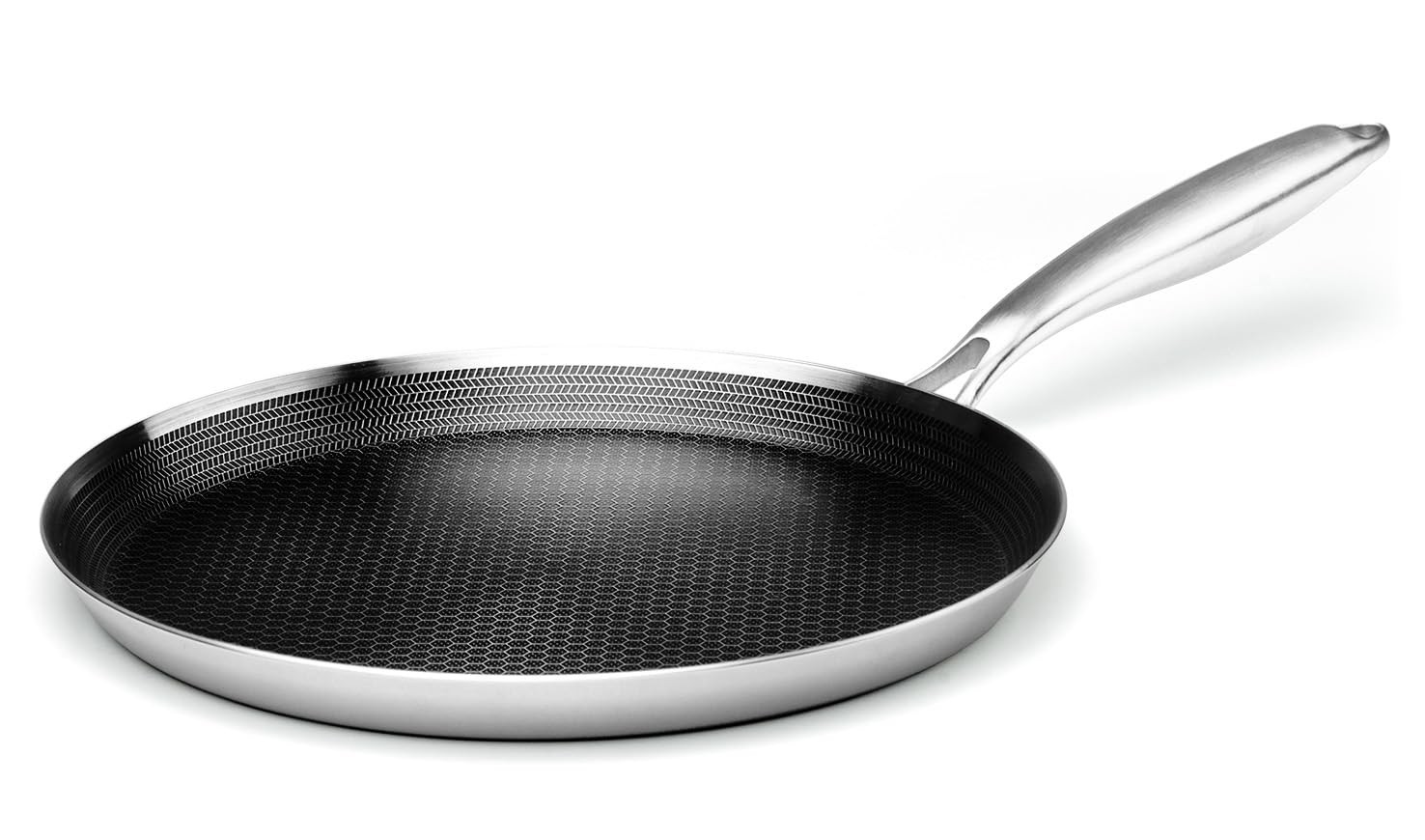 Innerwell Stainless Steel Crepe Pan 12 Inch Nonstick Crepe Pan, Stainless St…