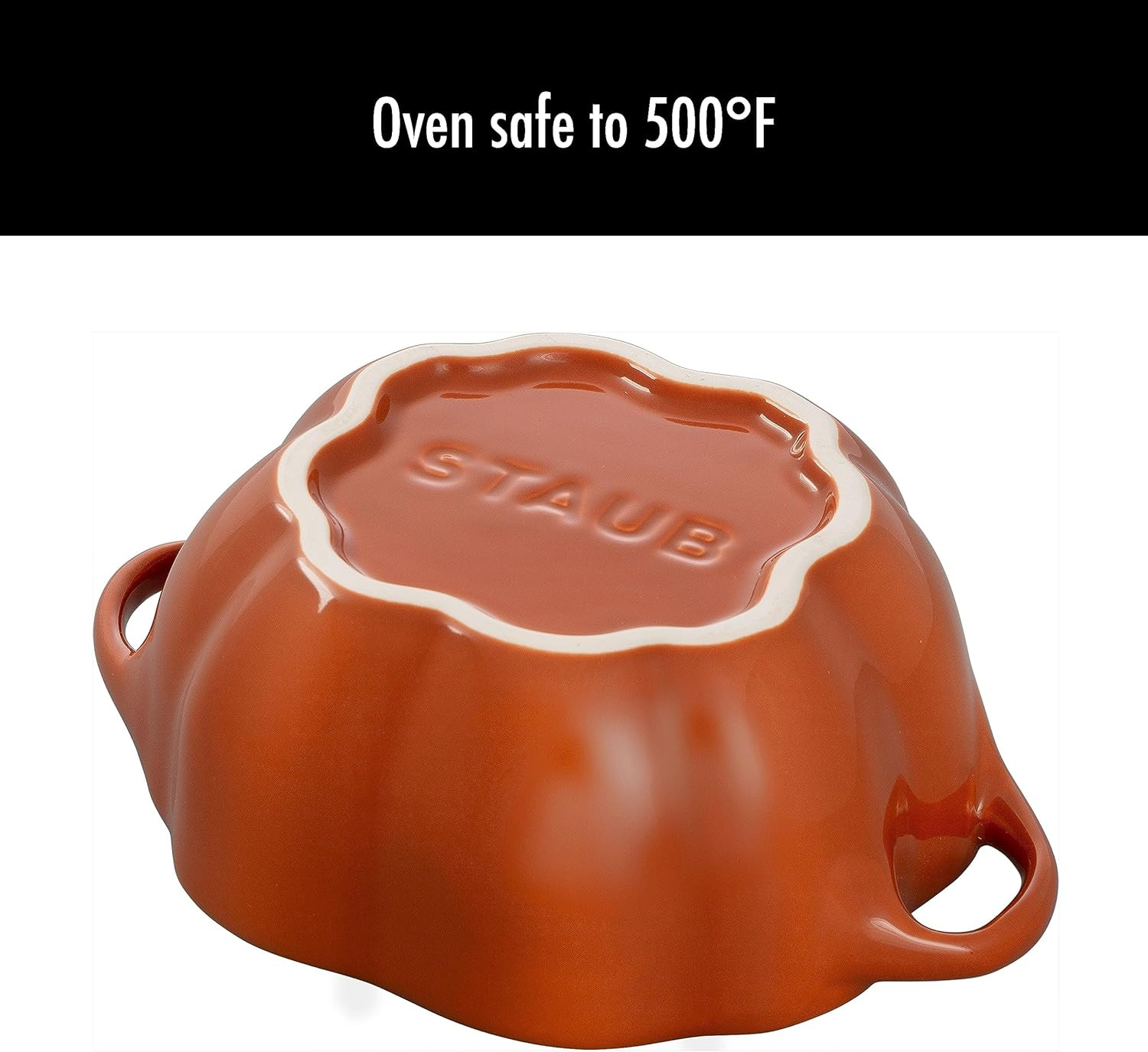 Ceramic 16-oz Petite Pumpkin Cocotte – Burnt Orange