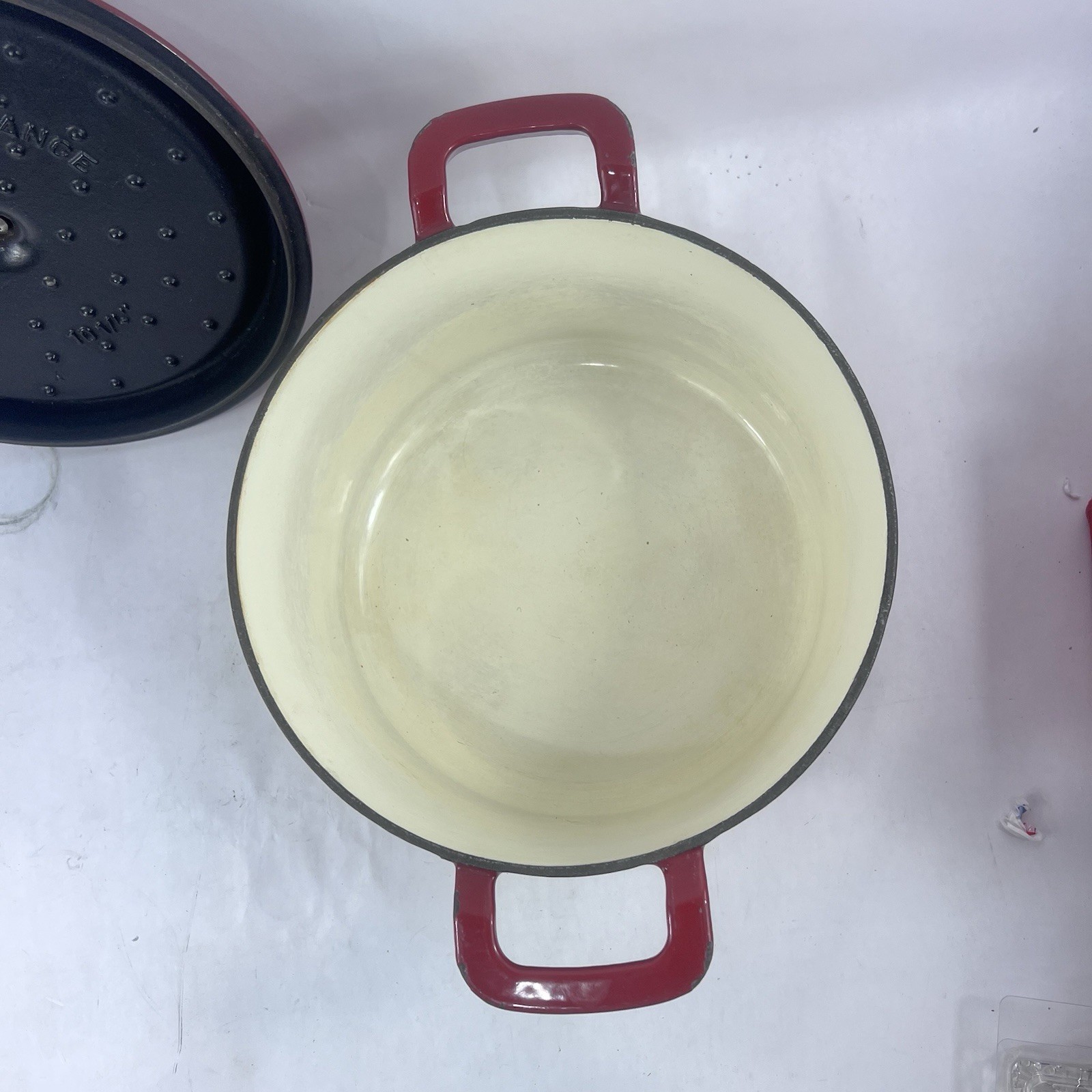STAUB La Cocotte Deep Red Cast Iron Dutch Oven 4-qt Round #26 France
