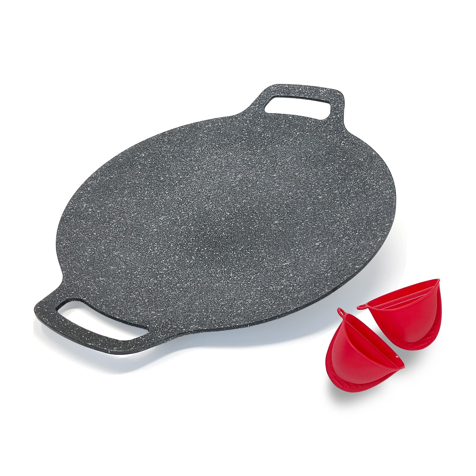 Saltlas Korean Style BBQ Grill Pan for Stove Top, 13″ Lightweight Round Gridd…