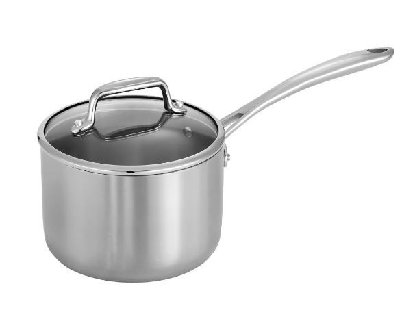 Tramontina Tri-Ply Base Stainless Steel 2-Quart Small Sauce Pan &Glass Lid