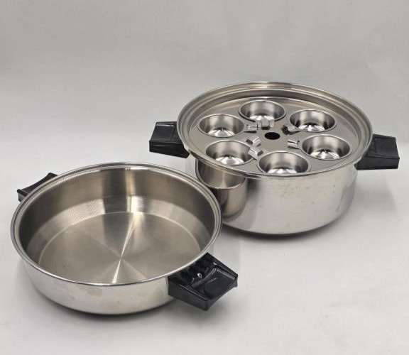 Lustre Craft 5-Ply Multi Core Stainless Steel Stock Pot Egg Poacher Dome Lid